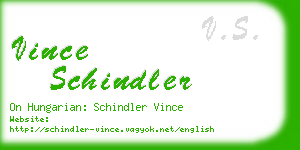 vince schindler business card